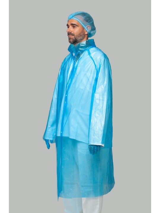 BATA DE POLIETILENO 100% LDPE ESPESOR 0,02MM GALGA 80 AZUL