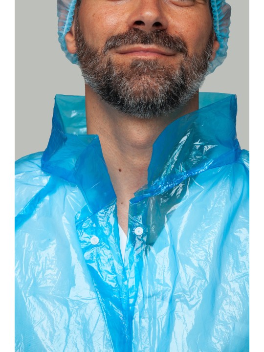 BATA DE POLIETILENO 100% LDPE ESPESOR 0,02MM GALGA 80 AZUL