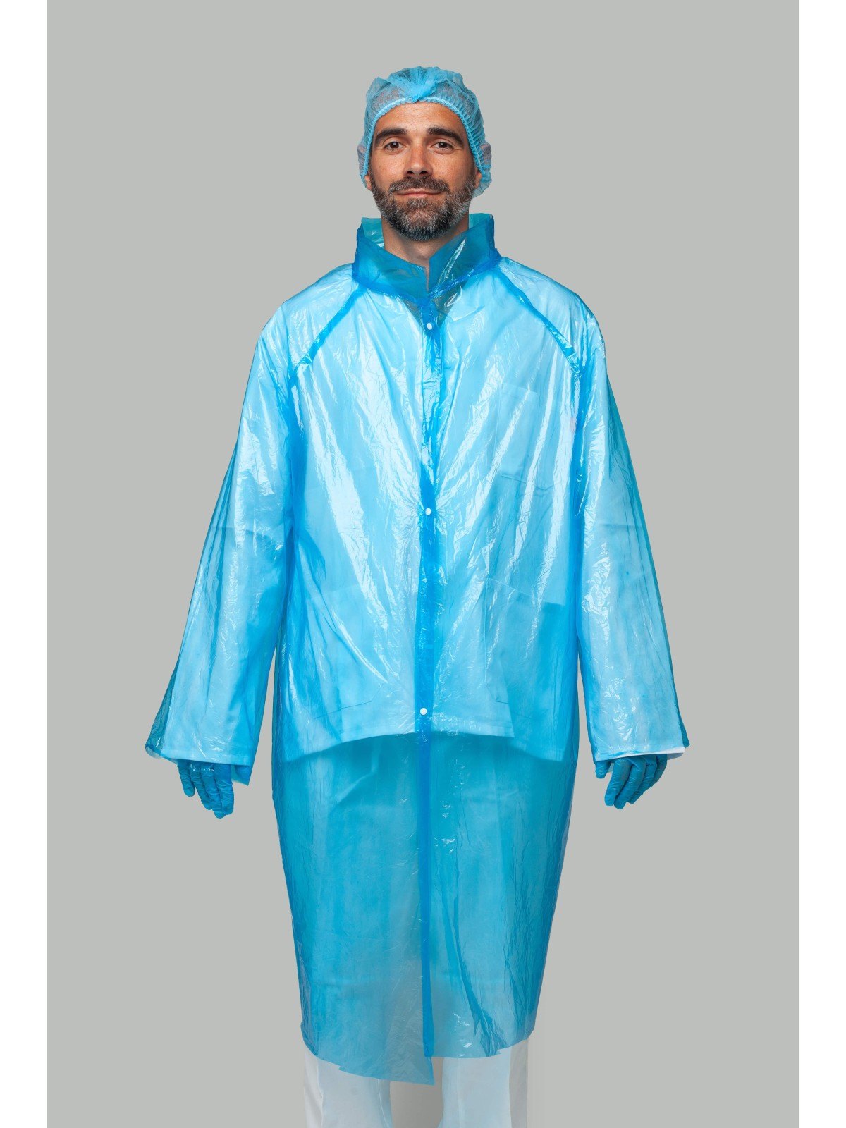 BATA DE POLIETILENO 100% LDPE ESPESOR 0,02MM GALGA 80 AZUL