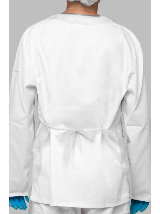 Delantal Desechable de Trabajo Blanco - Kiotechprotección